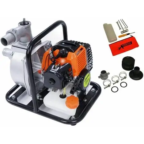 Varan Motors - TT-WP520-15B Pompe à Eau Thermique Motopompe Essence 2T 1.5'' 52cc 3CV 15000 L/H - Orange -VARAN MOTORS Soldes Magasin 1165845 1