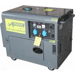 Varan Motors - 92631 Groupe électrogène Diesel SILENCIEUX 5.5 KW 230V + 12V - Gris