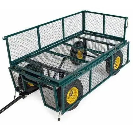 Varan Motors - TC1840A Chariot De Jardin, Remorque à Main, Avec Bâche, Cotés Amovibles, Max 350Kg - Vert 2 Varan Motors - TC1840A Chariot De Jardin, Remorque à Main, Avec Bâche, Cotés Amovibles, Max 350Kg - Vert – Image 2