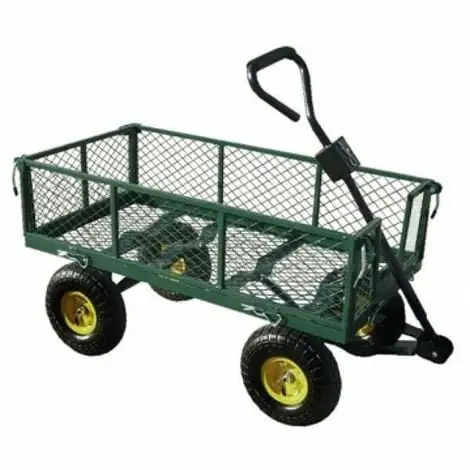 Varan Motors - TC1840A Chariot De Jardin, Remorque à Main, Avec Bâche, Cotés Amovibles, Max 350Kg - Vert 3 Varan Motors - TC1840A Chariot De Jardin, Remorque à Main, Avec Bâche, Cotés Amovibles, Max 350Kg - Vert – Image 3