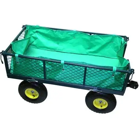 Varan Motors - TC1840A Chariot De Jardin, Remorque à Main, Avec Bâche, Cotés Amovibles, Max 350Kg - Vert 5 Varan Motors - TC1840A Chariot De Jardin, Remorque à Main, Avec Bâche, Cotés Amovibles, Max 350Kg - Vert – Image 5