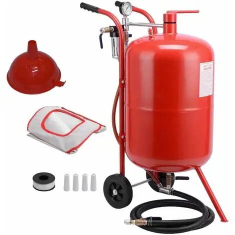 Varan Motors - NESB-03 Sableuse Mobile 76 Litres 0-10 Bars Avec Accessoires - Rouge 1 Varan Motors - NESB-03 Sableuse Mobile 76 Litres 0-10 Bars Avec Accessoires - Rouge
