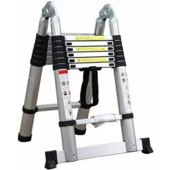 Varan Motors - DLT707B Echelle Télescopique Multi-fonctions En Alu De 4.40m, 14 échelons - Gris