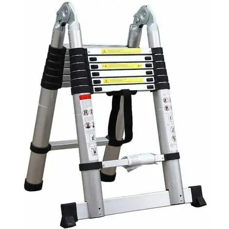 Varan Motors - DLT707B Echelle Télescopique Multi-fonctions En Alu De 4.40m, 14 échelons - Gris 1 Varan Motors - DLT707B Echelle Télescopique Multi-fonctions En Alu De 4.40m, 14 échelons - Gris