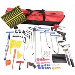 Varan Motors - PDR2 Débosselage Sans Peinture, Kit D'outils Complet 86 Pièces, Outil De Réparation De Carrosserie Et Panneaux De Carrosserie - Rouge