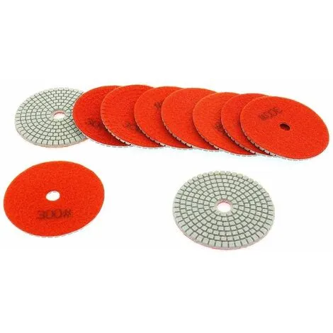 Varan Motors - NEWGP-01-3 10pcs Pads Diamant 100mm Grain 300 Pour Polissage à L'eau, Polisseuse à L'eau - Rouge 1 Varan Motors - NEWGP-01-3 10pcs Pads Diamant 100mm Grain 300 Pour Polissage à L'eau, Polisseuse à L'eau - Rouge
