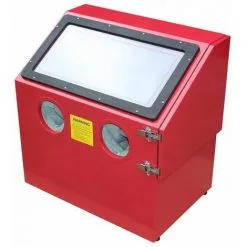 Varan Motors - NESB-24 Cabine De Sablage, Microbilleuse, Sableuse à Manchons 110 Litres Avec éclairage Et Accessoires - Rouge