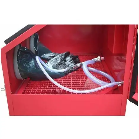 Varan Motors - NESB-24 Cabine De Sablage, Microbilleuse, Sableuse à Manchons 110 Litres Avec éclairage Et Accessoires - Rouge 4 Varan Motors - NESB-24 Cabine De Sablage, Microbilleuse, Sableuse à Manchons 110 Litres Avec éclairage Et Accessoires - Rouge – Image 4