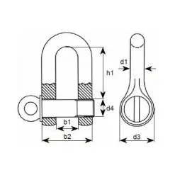 Varan Motors - PN037 Manille De Levage Droite Axe à Visser 1/2'' - 1,4Tonne - Gris -VARAN MOTORS Soldes Magasin 370932 2
